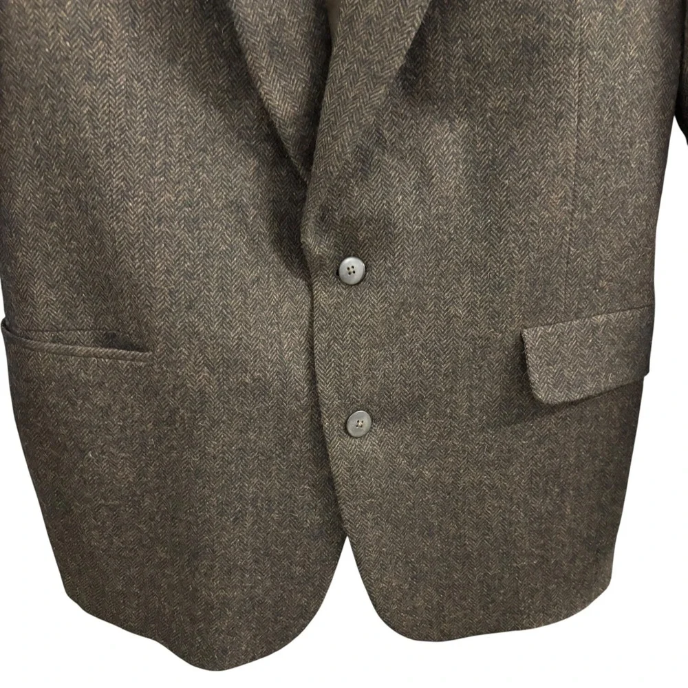Nordstrom Mens Brown Herringbone Blazer Wool Camel Hair Sport‎ Coat Canada 44 R